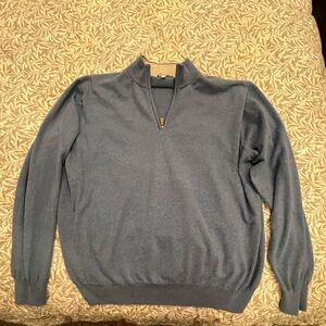 Peter Millar Steel Blue Zip-Up Sweater